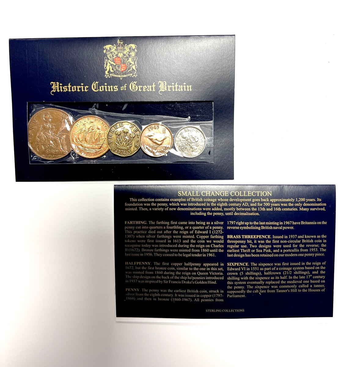 Historic coins of Great Britain Small change collection of