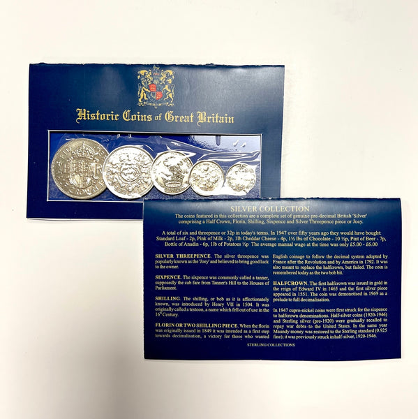 Historic coins of Great Britain - Silver collection of genuine coins