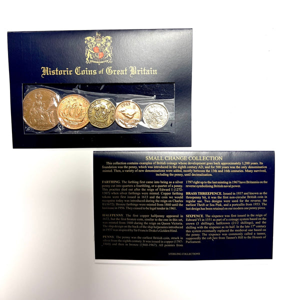 Historic coins of Great Britain - Small change collection of genuine coins