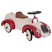 Ride-on red and cream car